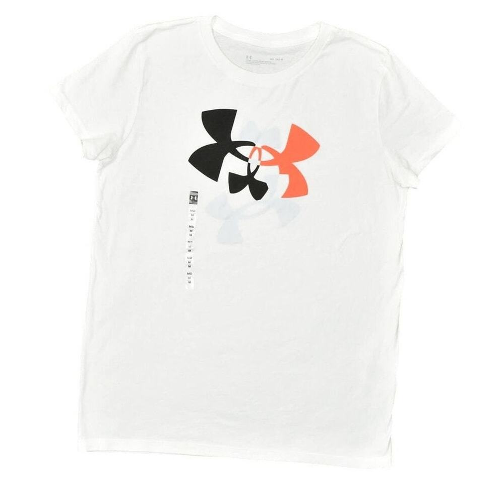 Under Armour White T-Shirt Cotton Blend Medium Women Short Sleeve Crew Neck